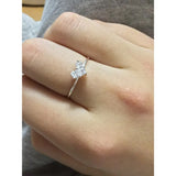 Trustdavis 925 Silver CZ High Heart Opening Ring for Women Girl Wife Birthday