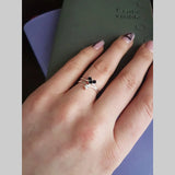 Trustdavis 925 Silver CZ High Heart Opening Ring for Women Girl Wife Birthday