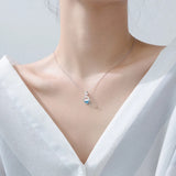 Trustdavis 925 Silver Crystal Pendant Necklace For Women