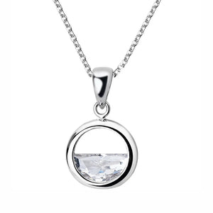 Trustdavis 925 Silver Crystal Pendant Necklace For Women