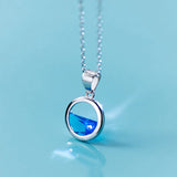 Trustdavis 925 Silver Crystal Pendant Necklace For Women