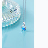 Trustdavis 925 Silver Crystal Pendant Necklace For Women