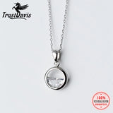 Trustdavis 925 Silver Crystal Pendant Necklace For Women