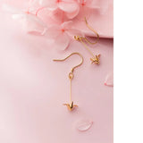 Trustdavis 925 Silver Paper Crane Long Dangle Earrings