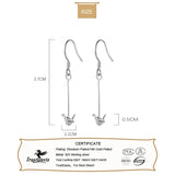 Trustdavis 925 Silver Paper Crane Long Dangle Earrings
