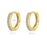 Trustdavis 925 Silver Zircon 7mm Hoop Earring Women Teen Party Fine Jewelry