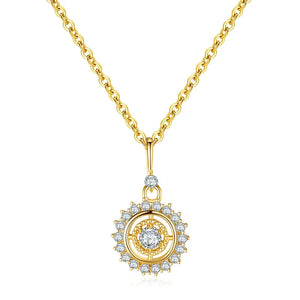 Trustdavis 925 Sterling Silver Sun Flower Pendant Necklace
