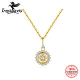 Trustdavis 925 Sterling Silver Sun Flower Pendant Necklace