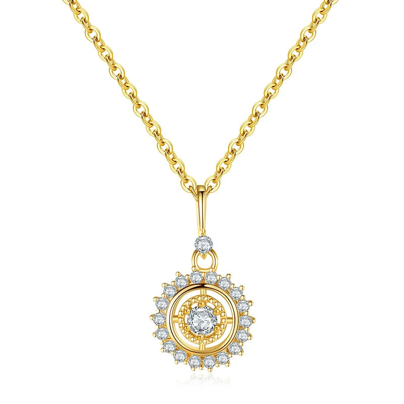 Trustdavis 925 Sterling Silver Sun Flower Pendant Necklace
