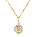 Trustdavis 925 Sterling Silver Sun Flower Pendant Necklace