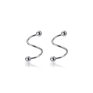 Trustdavis 925 Silver Women's Ball Beads Ear Buckle Ring DA1157