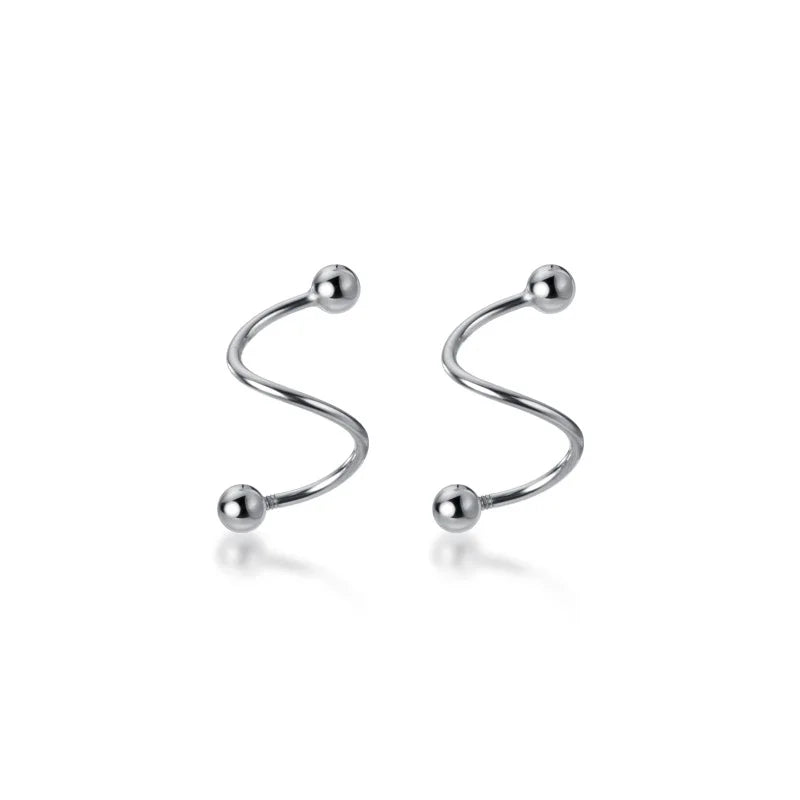 Trustdavis 925 Silver Women's Ball Beads Ear Buckle Ring DA1157