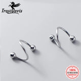 Trustdavis 925 Silver Women's Ball Beads Ear Buckle Ring DA1157