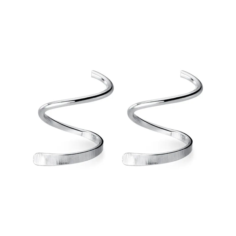 Trustdavis 925 Sterling Silver Women's Spiral Ear Bones Ear Buckle