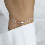 Trustdavis 925 Silver Beads Snake Chain Anklet Bracelet Women Gift