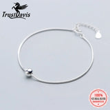Trustdavis 925 Silver Beads Snake Chain Anklet Bracelet Women Gift