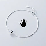 Trustdavis 925 Silver Beads Snake Chain Anklet Bracelet Women Gift