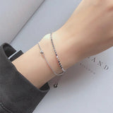 Trustdavis 925 Silver Beads Chain Bracelet For Women