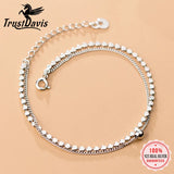 Trustdavis 925 Silver Beads Chain Bracelet For Women