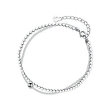 Trustdavis 925 Silver Beads Chain Bracelet For Women