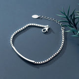 Trustdavis 925 Silver Arc Box Chain Bracelet Women S925 Jewelry DA1173