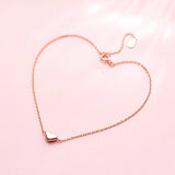 Trustdavis 925 Sterling Silver Rose Heart Anklets For Women
