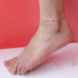 Trustdavis 925 Sterling Silver Rose Heart Anklets For Women