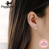 Trustdavis 925 Silver Tiny Hook Earrings Anti-allergy S