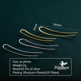 Trustdavis 925 Silver Tiny Hook Earrings Anti-allergy S