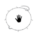 Trustdavis 925 Silver CZ Moon Star Bracelet Anklet Women Gift DA623