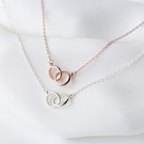 Trustdavis 925 Silver Double Round Pendant Necklace Wedding Jewelry