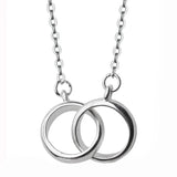 Trustdavis 925 Silver Double Round Pendant Necklace Wedding Jewelry