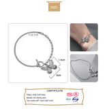 Trustdavis 925 Silver Butterfly Chain Bracelet Women Wedding Party Jewelry