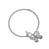 Trustdavis 925 Silver Butterfly Chain Bracelet Women Wedding Party Jewelry