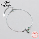 Trustdavis 925 Silver Leaves Charm Bracelet For Women Wedding Anniversary