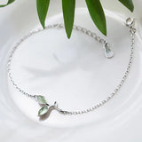 Trustdavis 925 Silver Leaves Charm Bracelet For Women Wedding Anniversary