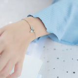 Trustdavis 925 Silver Leaves Charm Bracelet For Women Wedding Anniversary