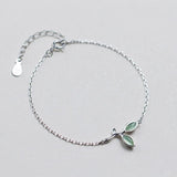 Trustdavis 925 Silver Leaves Charm Bracelet For Women Wedding Anniversary