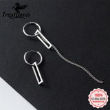 Trustdavis 925 Silver Gothic Chain Hoop Earrings For Women