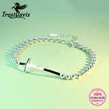Trustdavis 925 Silver Cross Bracelet for Women