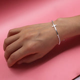 Trustdavis 925 Silver Cross Bracelet for Women