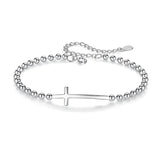 Trustdavis 925 Silver Cross Bracelet for Women
