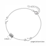 Trustdavis 925 Sterling Silver CZ Anklets For Women Silver 925 Jewelry Gift