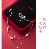 Trustdavis 925 Sterling Silver CZ Anklets For Women Silver 925 Jewelry Gift