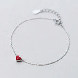 Trustdavis 925 Silver Love Heart Bracelet Wedding Jewelry