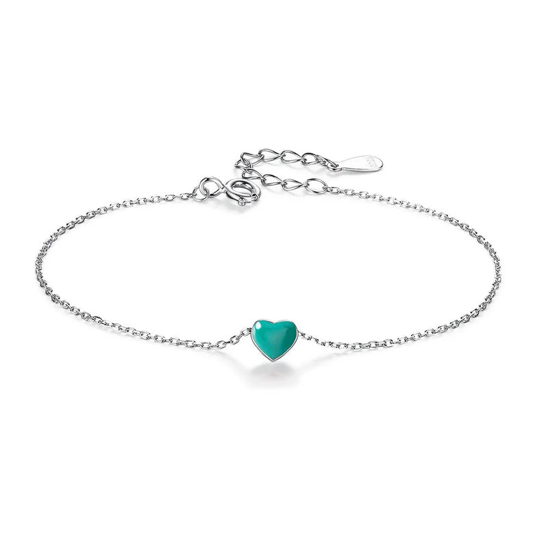 Trustdavis 925 Silver Love Heart Bracelet Wedding Jewelry