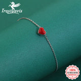 Trustdavis 925 Silver Love Heart Bracelet Wedding Jewelry