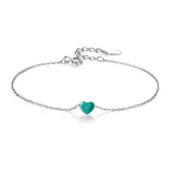 Trustdavis 925 Silver Love Heart Bracelet Wedding Jewelry