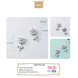 Trustdavis 925 Silver Bees Picking Flowers Stud Earrings