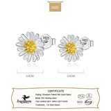 Trustdavis 925 Sterling Silver Daisy Flowers Stud Earrings For Women